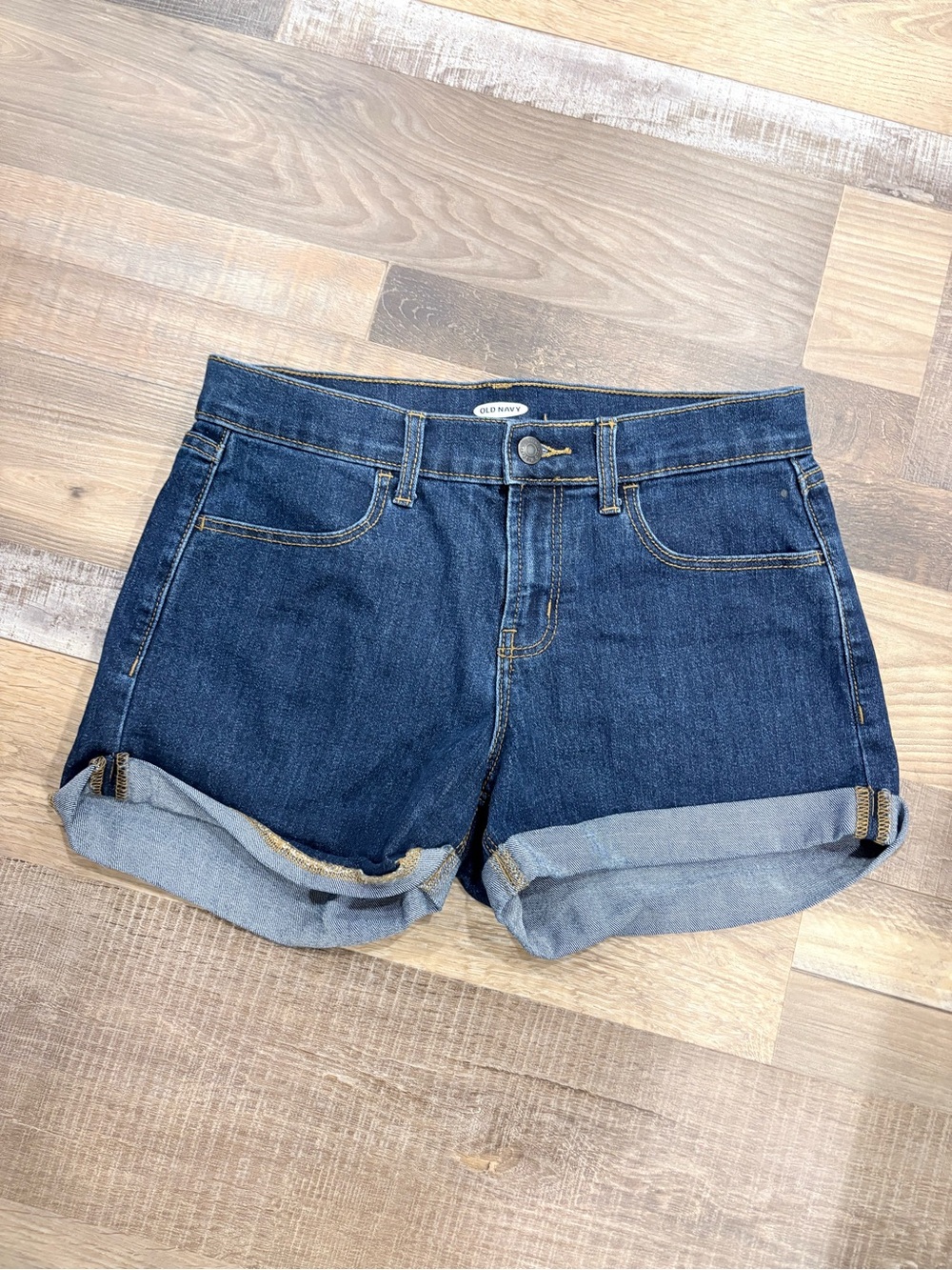 Old Navy Dark Blue Rolled Cuff Denim Shorts